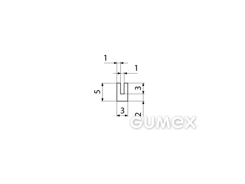 "U" Silikonprofil, 5x3/1mm, 60°ShA, -60°C/+180°C, transparent, 